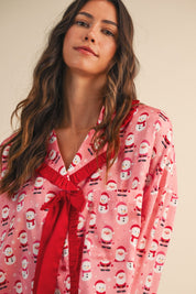 Goodnight Santa Satin Ruffle Pajama Set - Westly