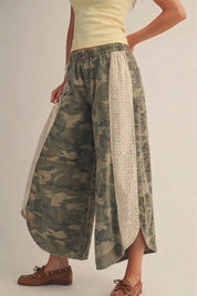 Grace Camo and Lace Wide - Leg Pants - Westly