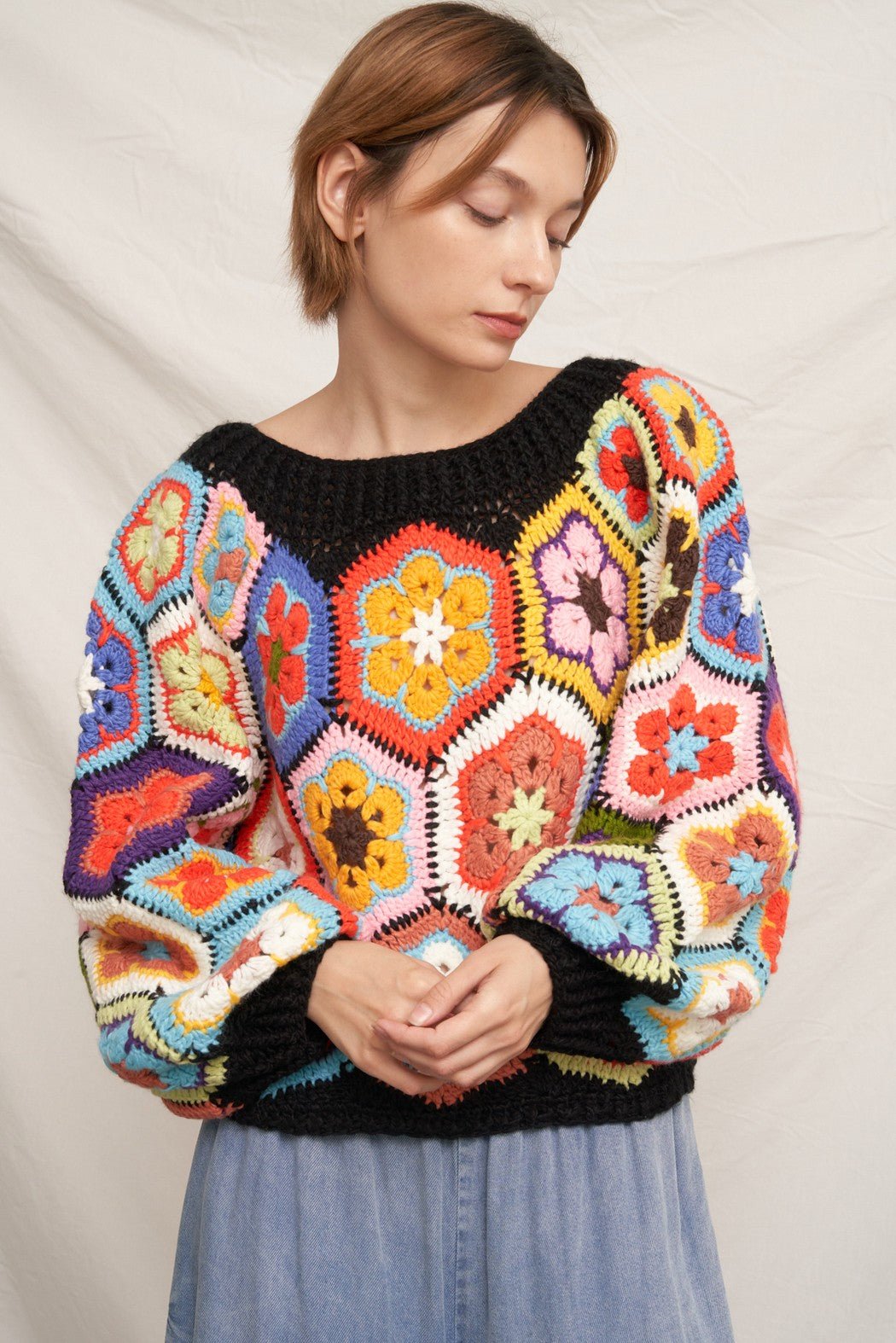 Gram Gram's Chunky Oversized Crochet Sweater - Westly