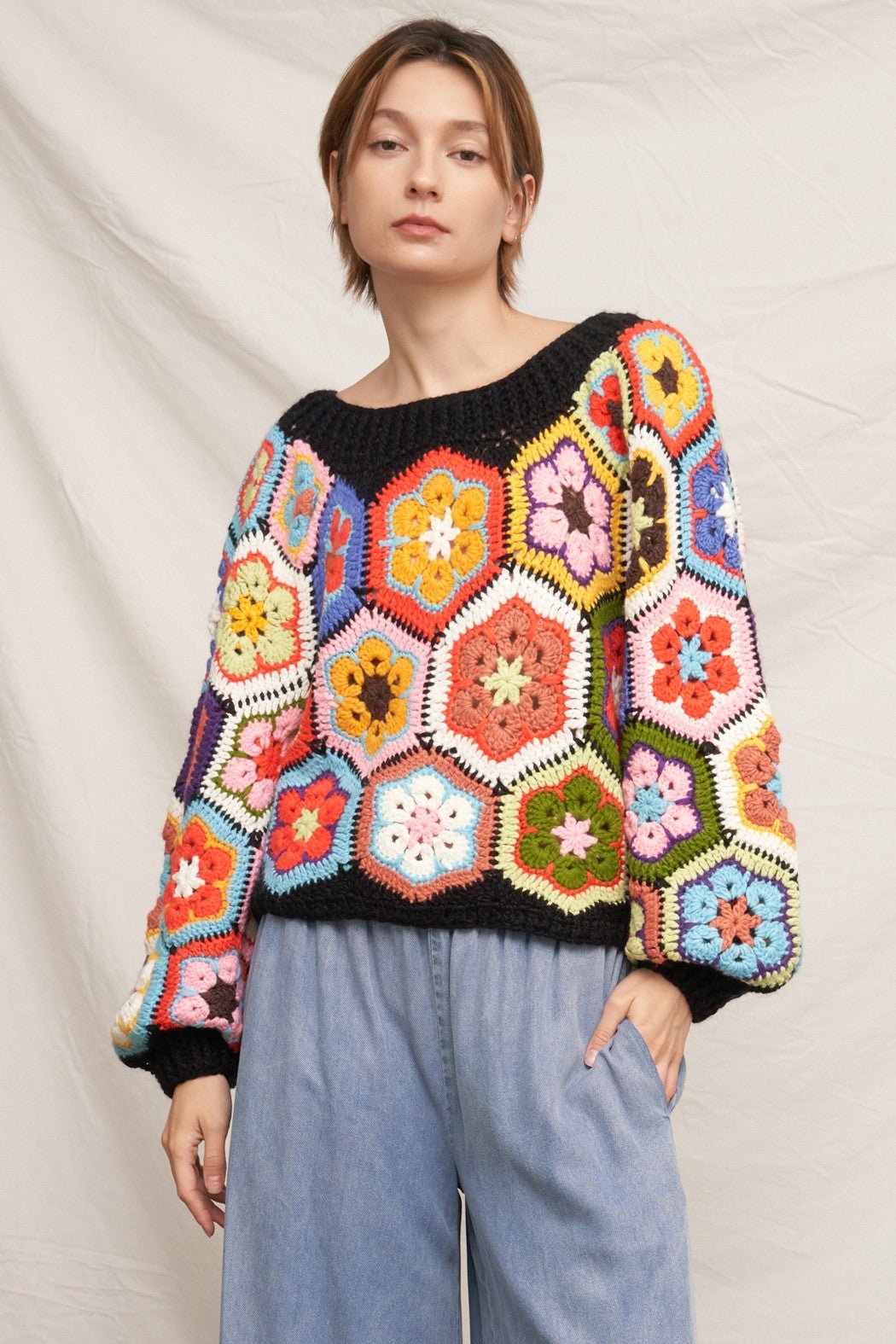 Gram Gram's Chunky Oversized Crochet Sweater - Westly