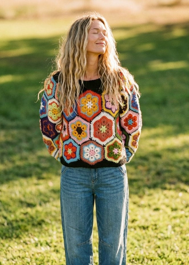 Gram Gram's Chunky Oversized Crochet Sweater - Westly