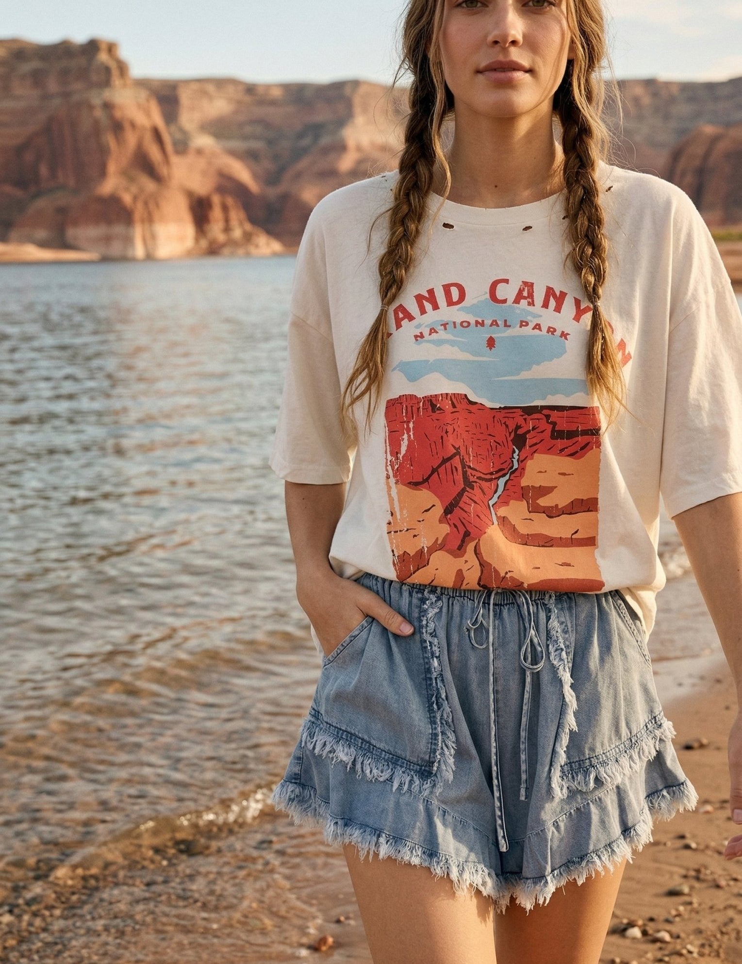 Grand Canyon Oversized Distressed Graphic Tee - Westly