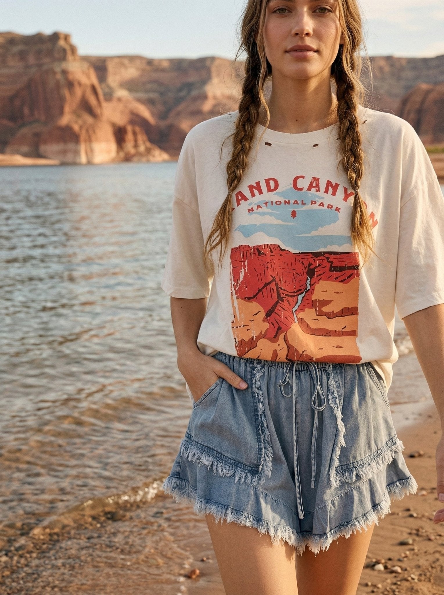 Grand Canyon Oversized Distressed Graphic Tee - Westly