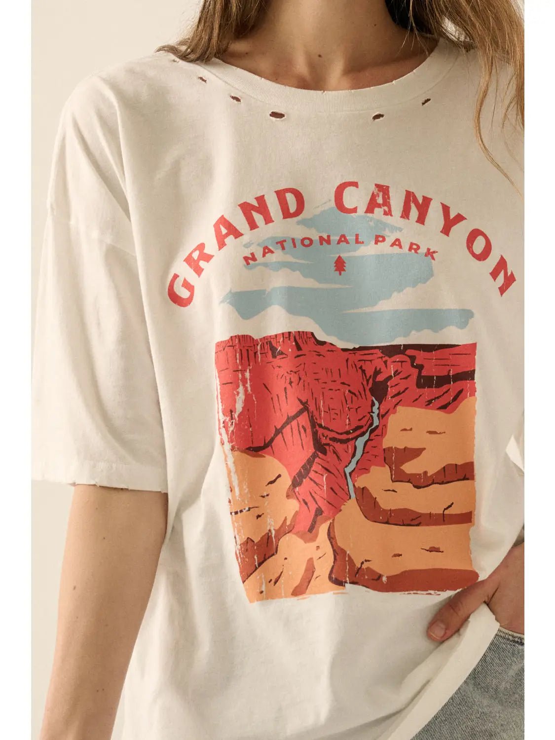 Grand Canyon Oversized Distressed Graphic Tee - Westly