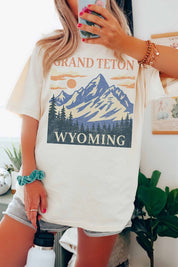 Grand Teton Wyoming Oversized Graphic Tee - Westly