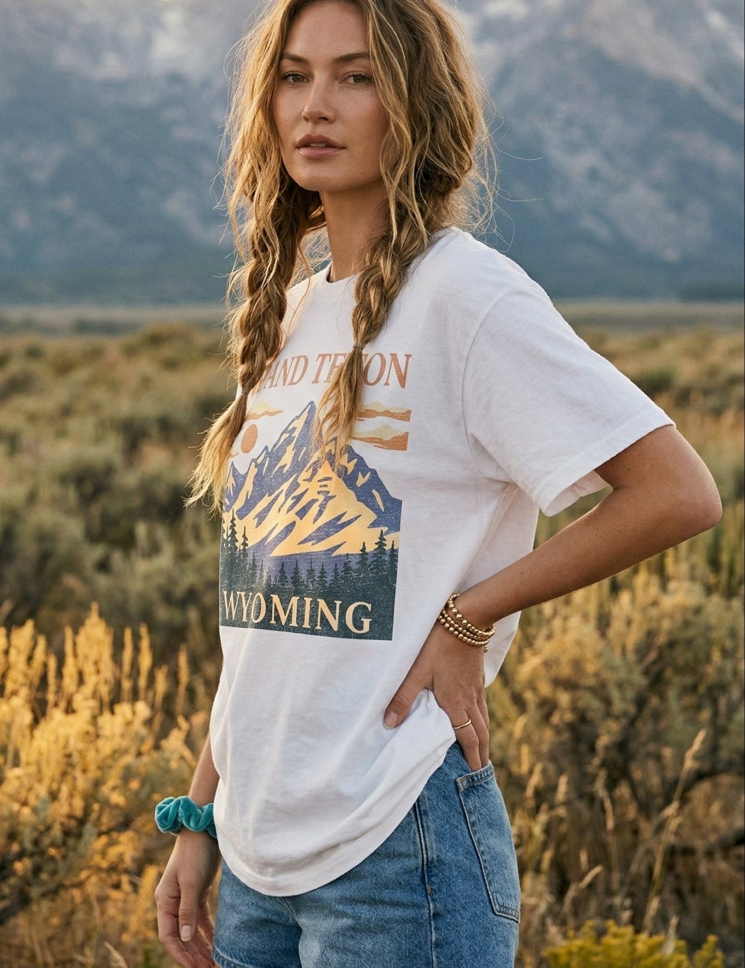 Grand Teton Wyoming Oversized Graphic Tee - Westly