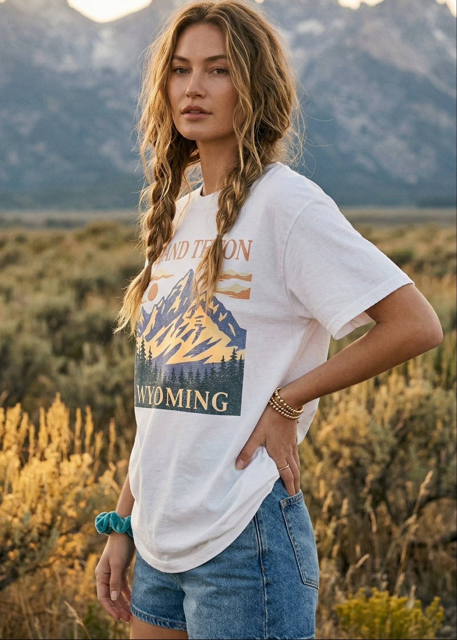 Grand Teton Wyoming Oversized Graphic Tee - Westly