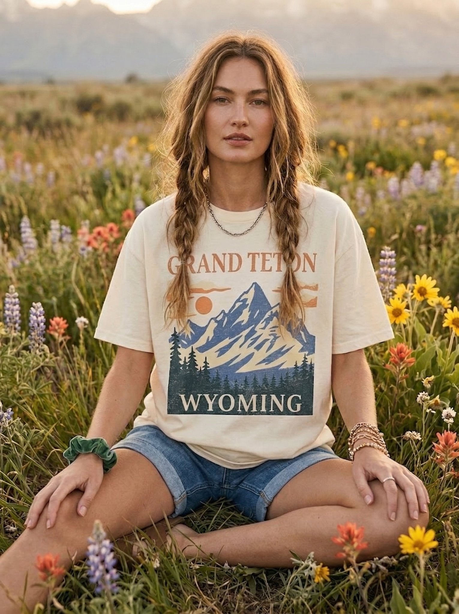 Grand Teton Wyoming Oversized Graphic Tee - Westly