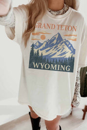 Grand Teton Wyoming Oversized Graphic Tee - Westly