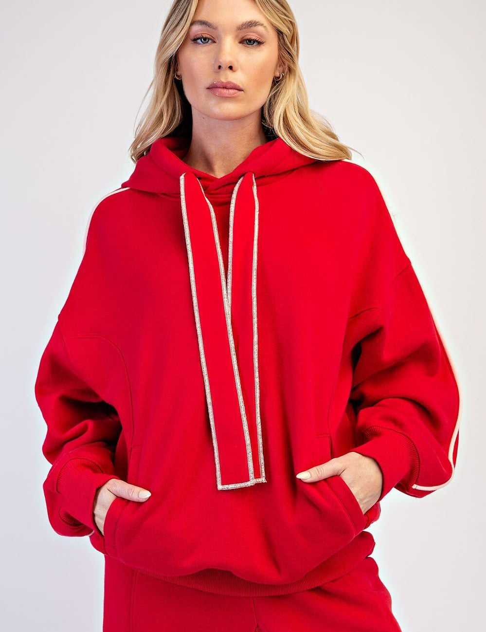 Grandstand Contrast Piping Fleece Hoodie - Westly
