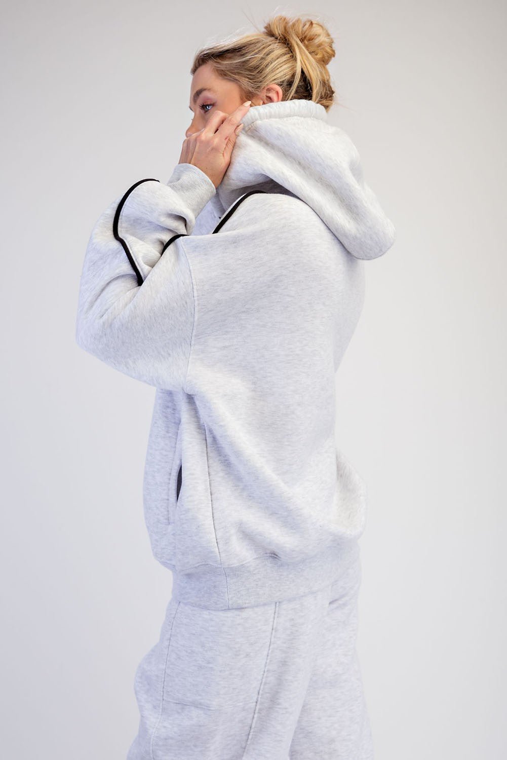 Grandstand Contrast Piping Fleece Hoodie - Westly