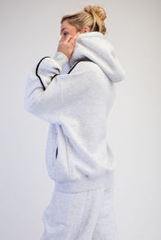Grandstand Contrast Piping Fleece Hoodie - Westly