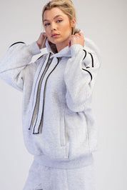 Grandstand Contrast Piping Fleece Hoodie - Westly