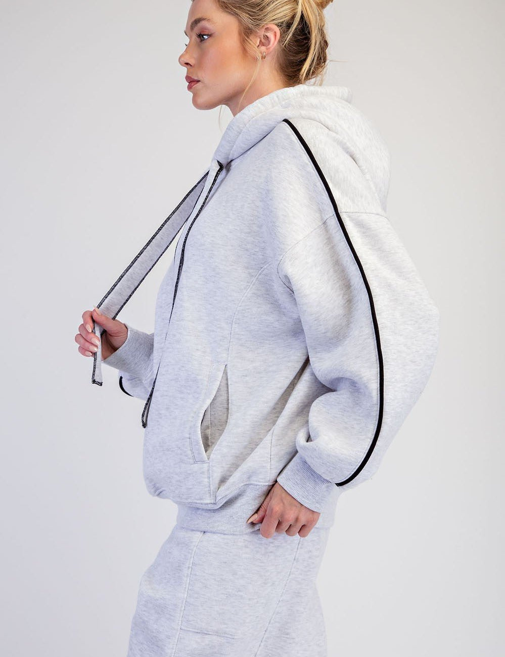 Grandstand Contrast Piping Fleece Hoodie - Westly