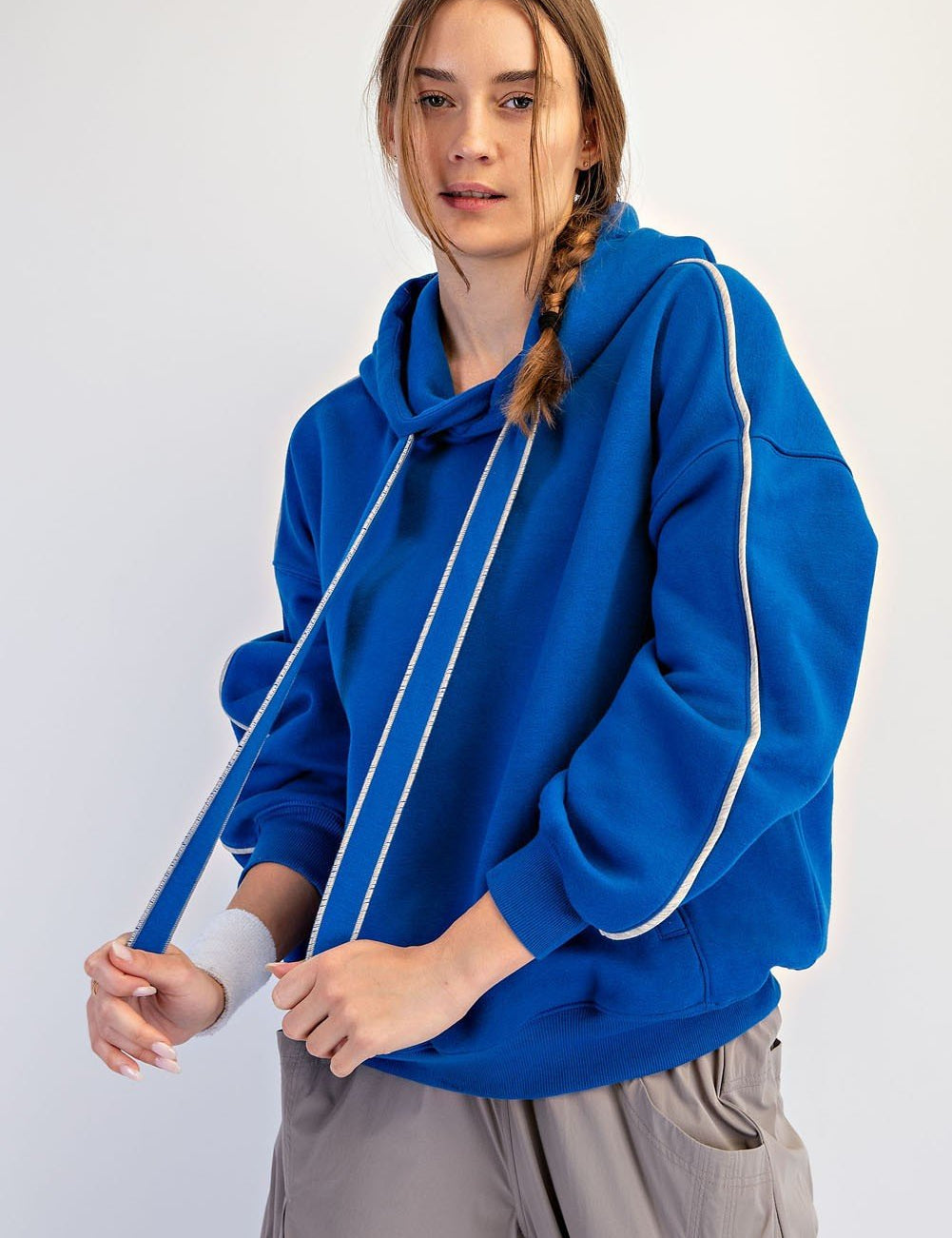 Grandstand Contrast Piping Fleece Hoodie - Westly