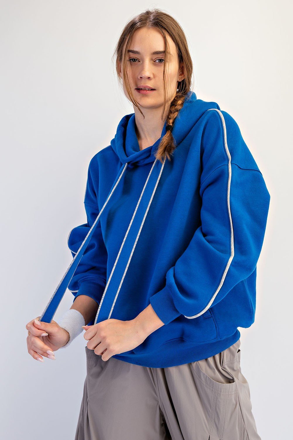 Grandstand Contrast Piping Fleece Hoodie - Westly
