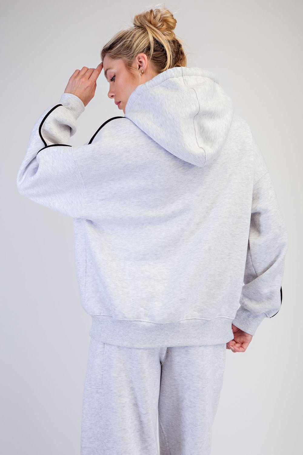 Grandstand Contrast Piping Fleece Hoodie - Westly