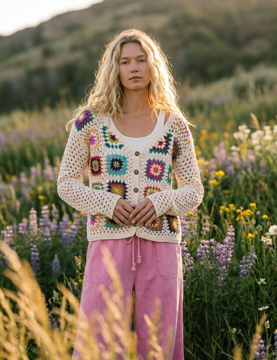 Gran's Crochet Square Cardigan - Westly