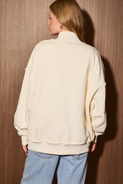 Grateful Blessed Mock Neck Sweatshirt in Cream - product photo 8