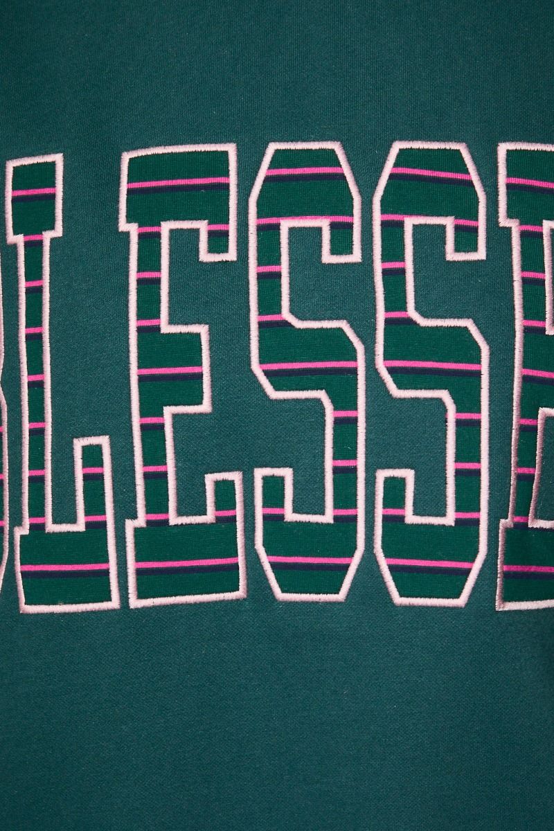 Grateful Blessed Mock Neck Sweatshirt in Hunter Green - product photo 16