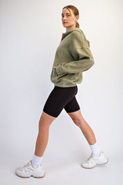 Greer Brushed Polo Neck Hoodie in Winter Sage, photo 4