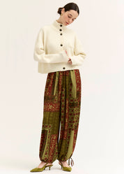 Greystone Funnel Neck Crop Cardigan in Ivory, photo 2