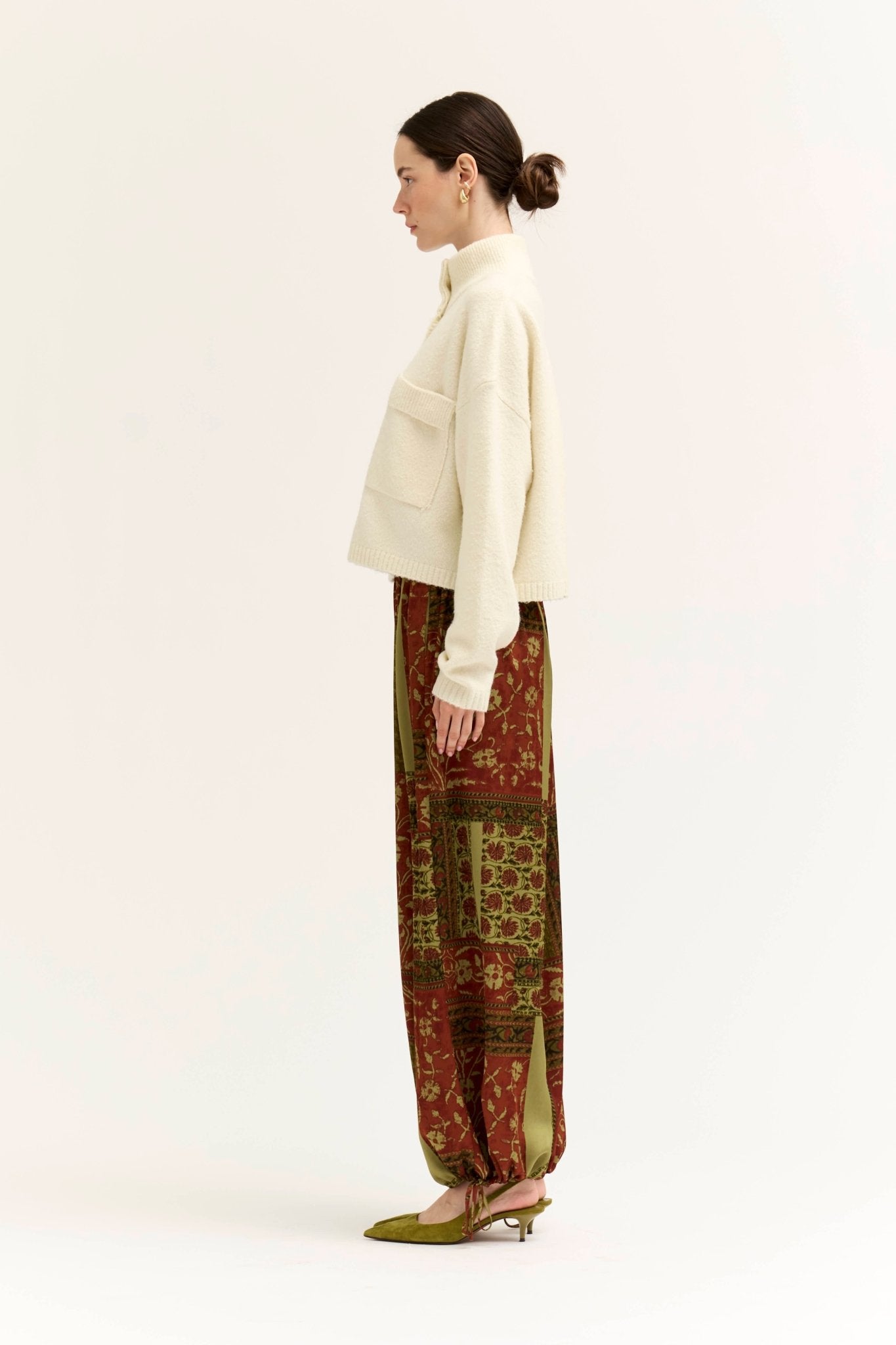 Greystone Funnel Neck Cropped Cardigan - Westly