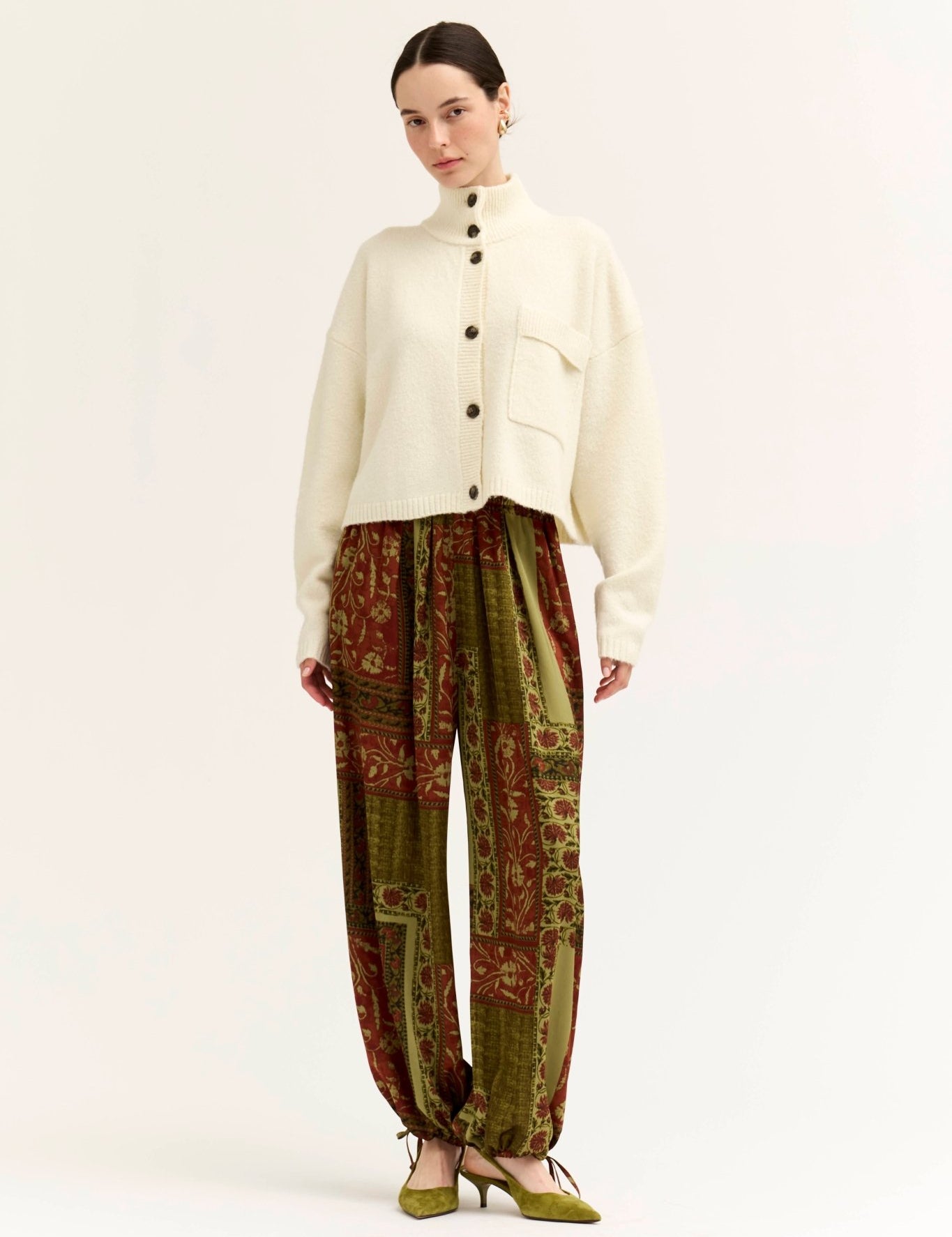 Greystone Funnel Neck Cropped Cardigan - Westly