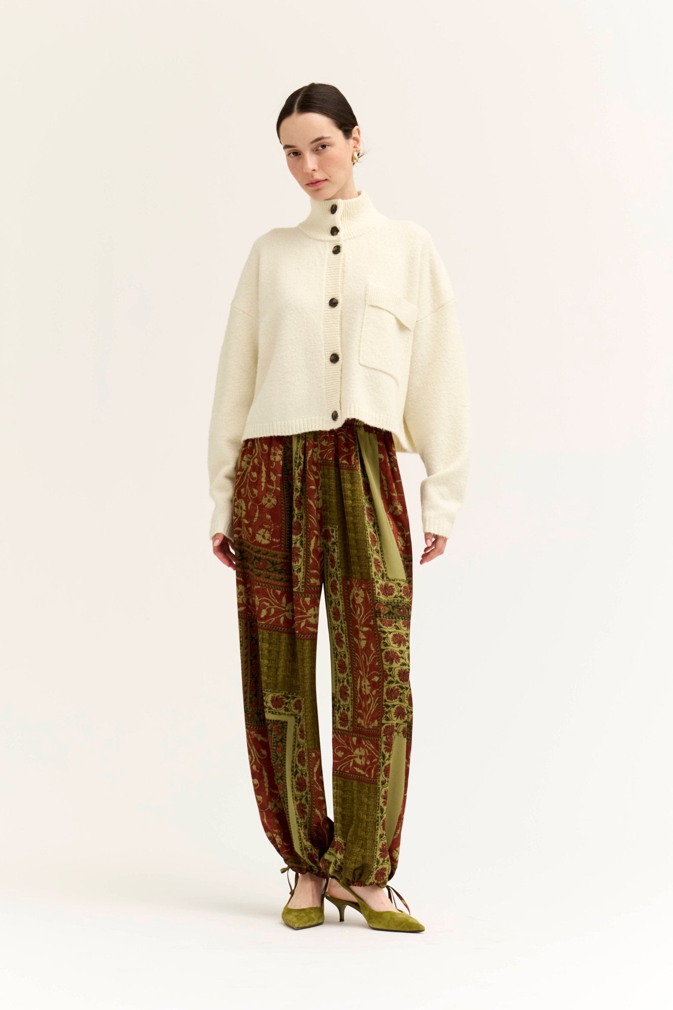 Greystone Funnel Neck Cropped Cardigan - Westly