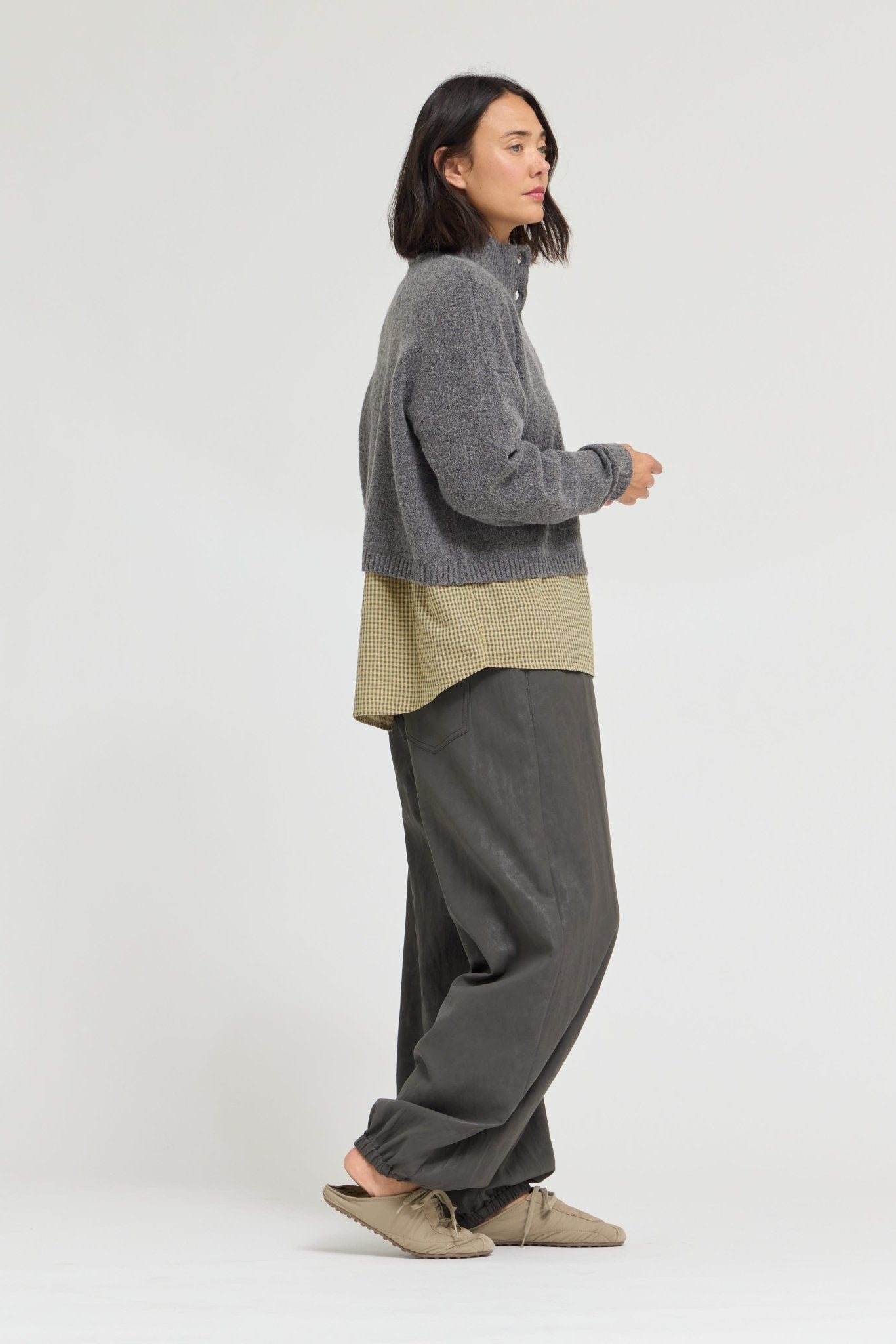 Greystone Funnel Neck Cropped Cardigan - Westly