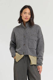 Greystone Funnel Neck Cropped Cardigan - Westly