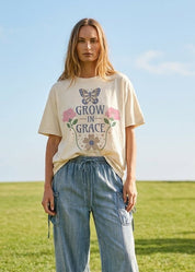 Grow In Grace Oversized Graphic Tee - Westly