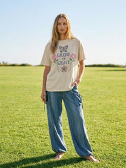 Grow In Grace Oversized Graphic Tee - Westly