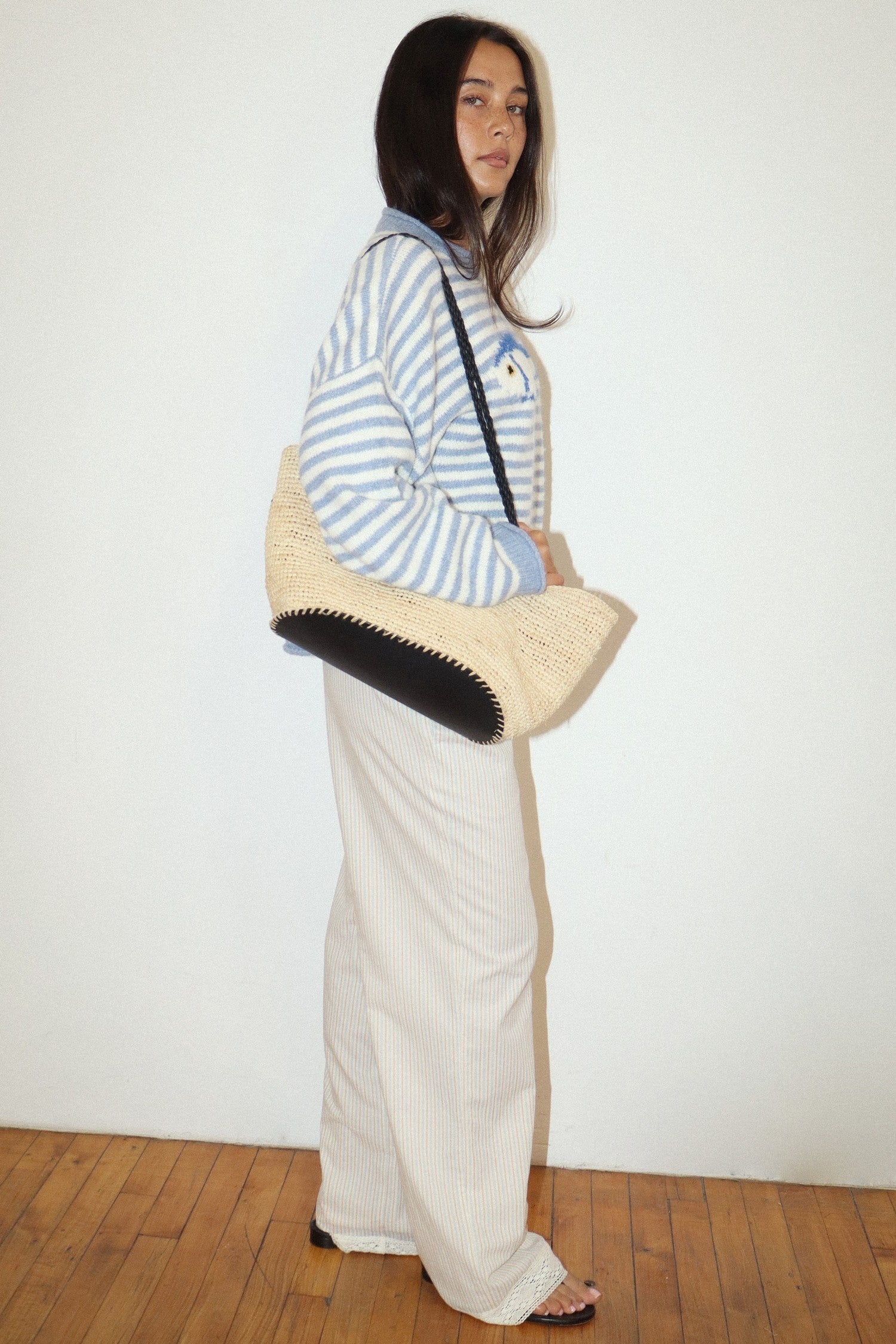 Gulfstream Fish Stripe Sweater - Dusty Blue