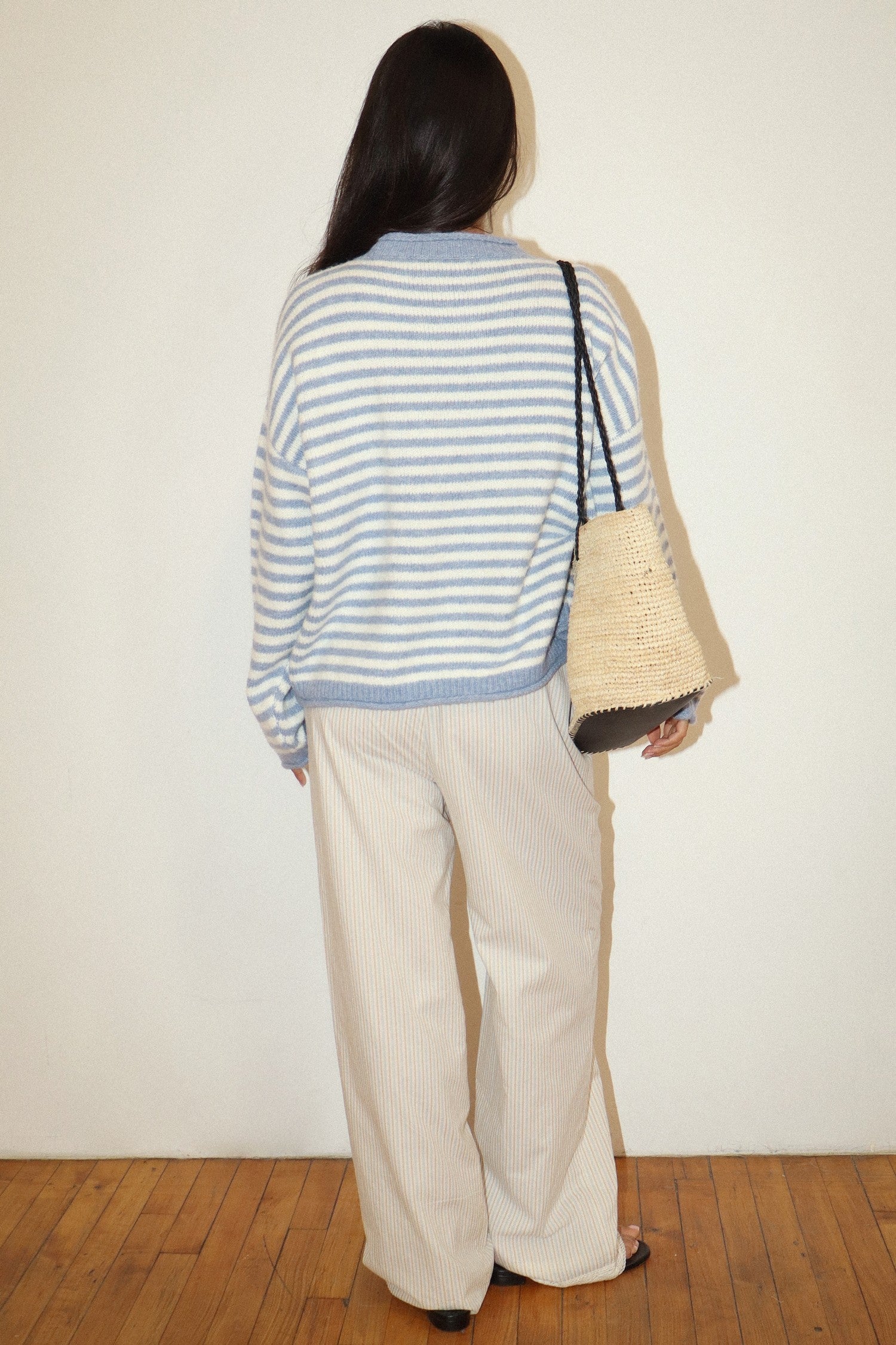 Gulfstream Fish Stripe Sweater - Dusty Blue