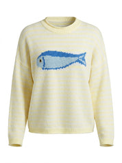 Gulfstream Fish Stripe Sweater - Lemon