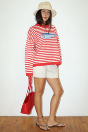 Gulfstream Fish Stripe Sweater - Red
