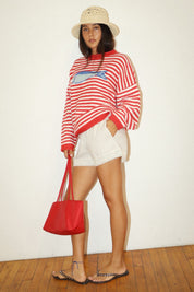 Gulfstream Fish Stripe Sweater - Red