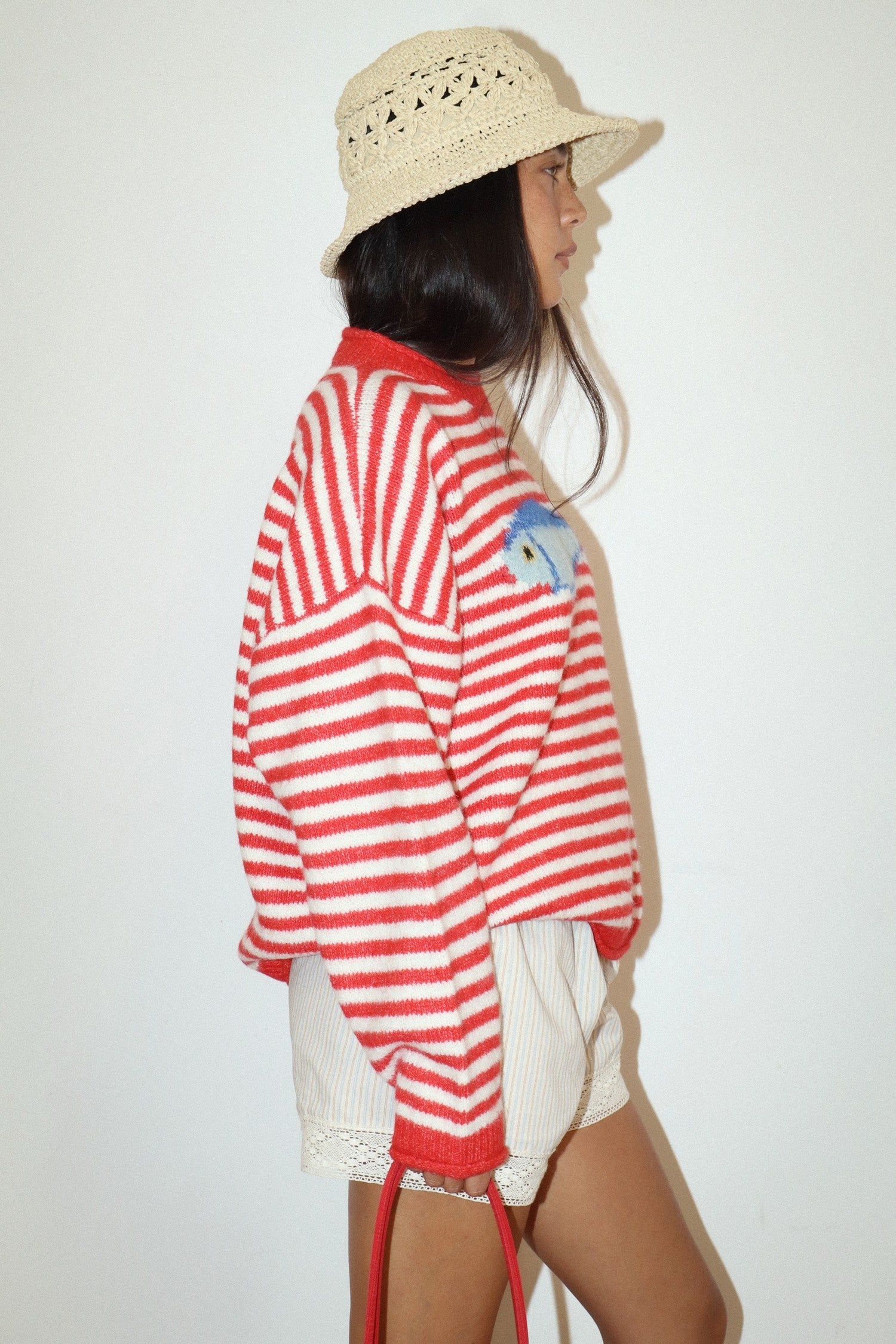 Gulfstream Fish Stripe Sweater - Red