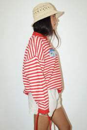 Gulfstream Fish Stripe Sweater - Red