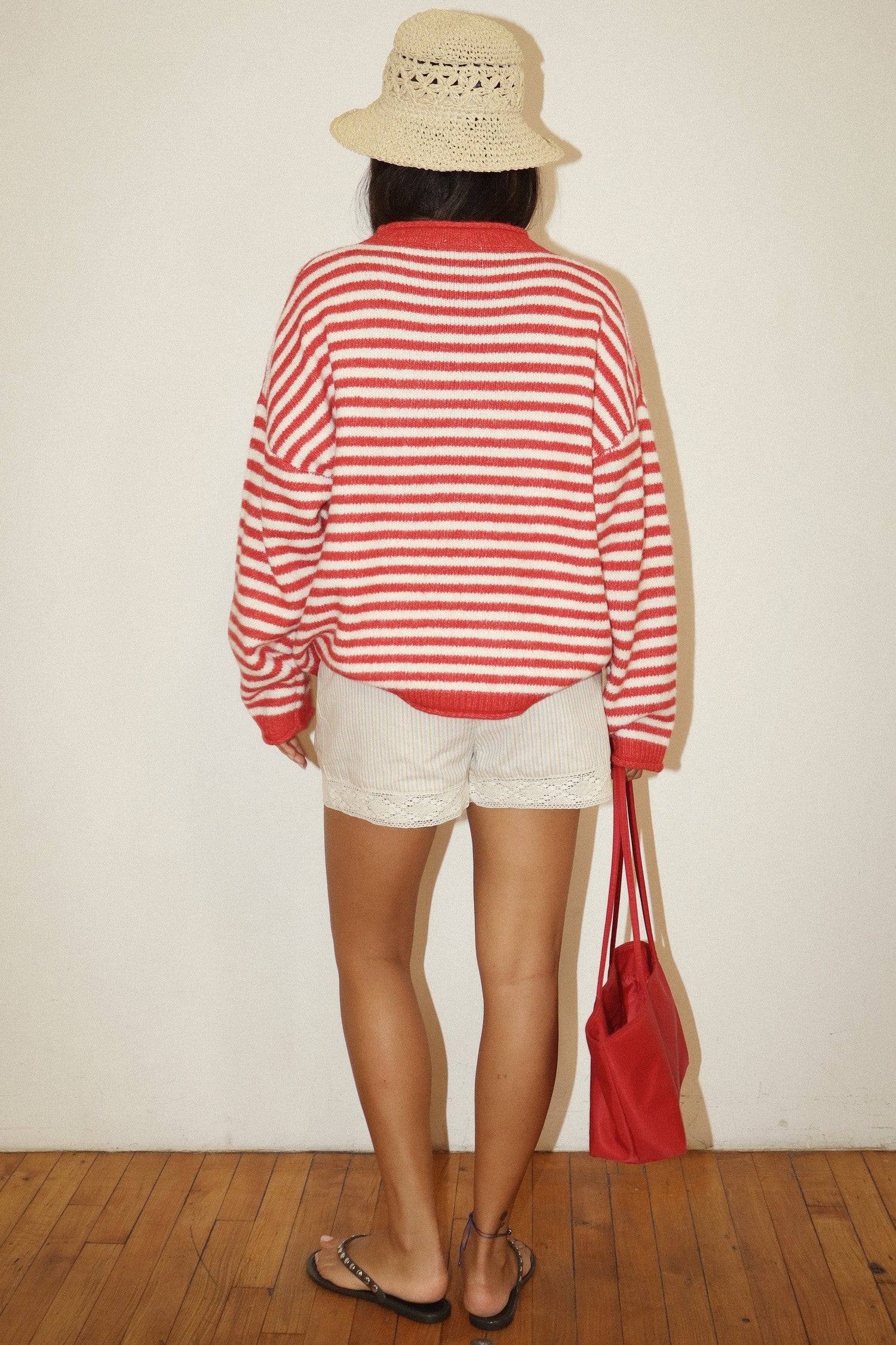 Gulfstream Fish Stripe Sweater - Red