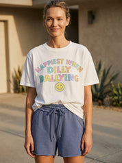Happiest When Dilly Dallying Oversized Graphic Tee - Westly