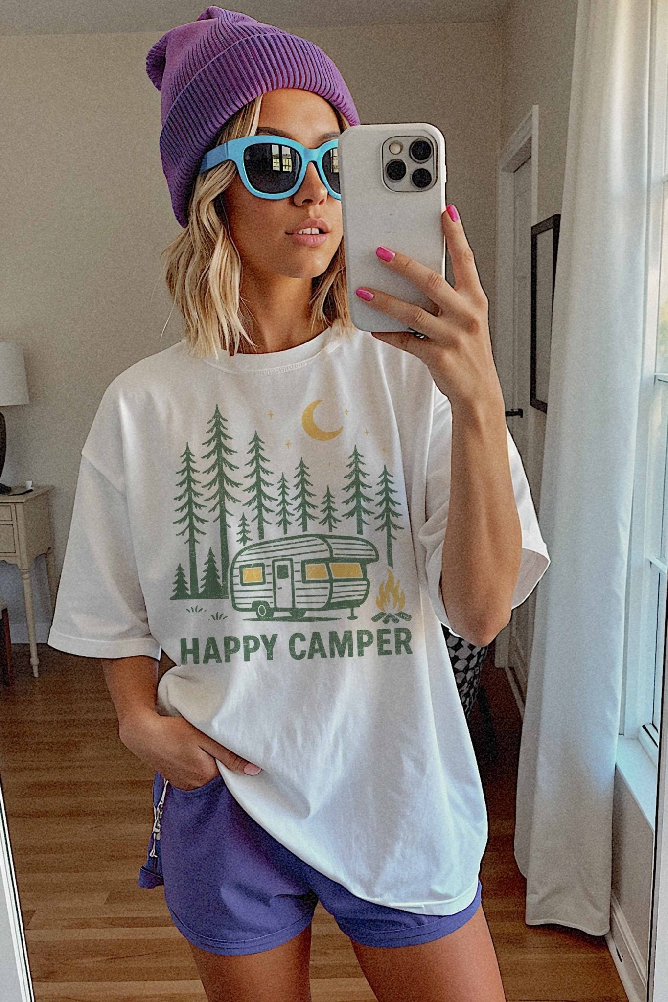 Happy Camper Oversized Graphic Tee - Westly