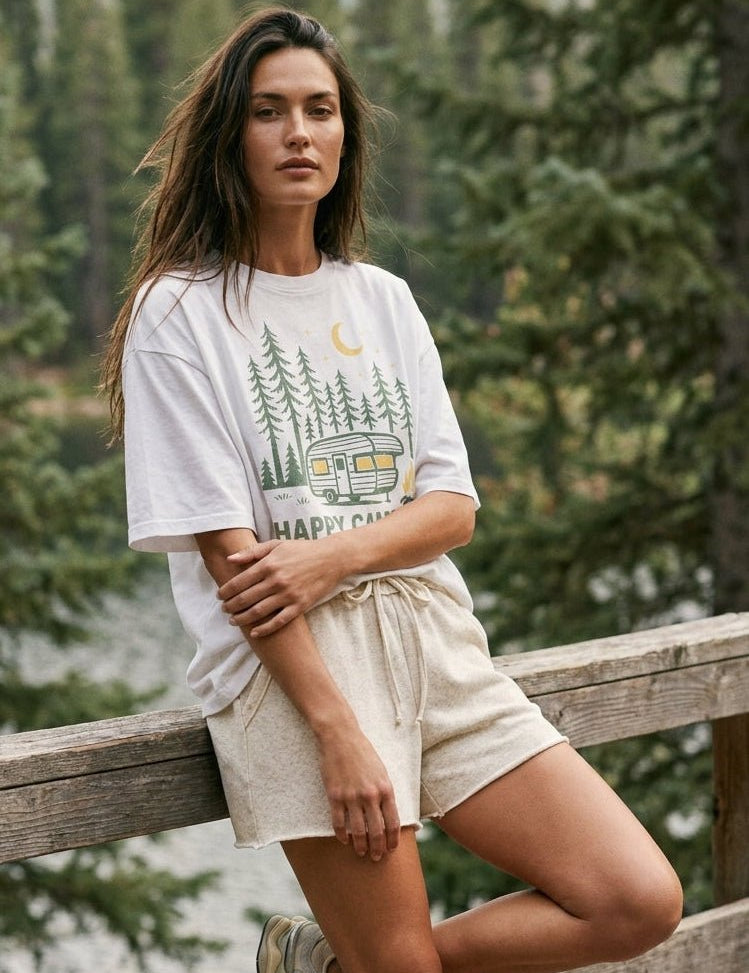 Happy Camper Oversized Graphic Tee - Westly