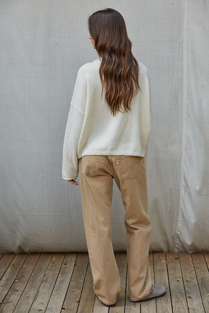Harbor Catch Lobster Knit Sweater in Cream Orange - product photo 4