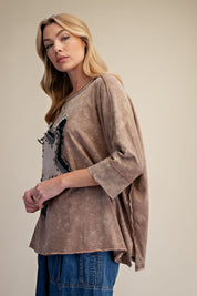 Harper Star Patch 3/4 Sleeve Top - Westly