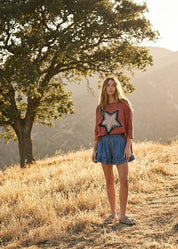 Harper Star Patch 3/4 Sleeve Top - Westly