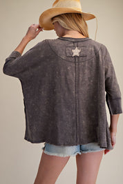 Harper Star Patch 3/4 Sleeve Top - Westly