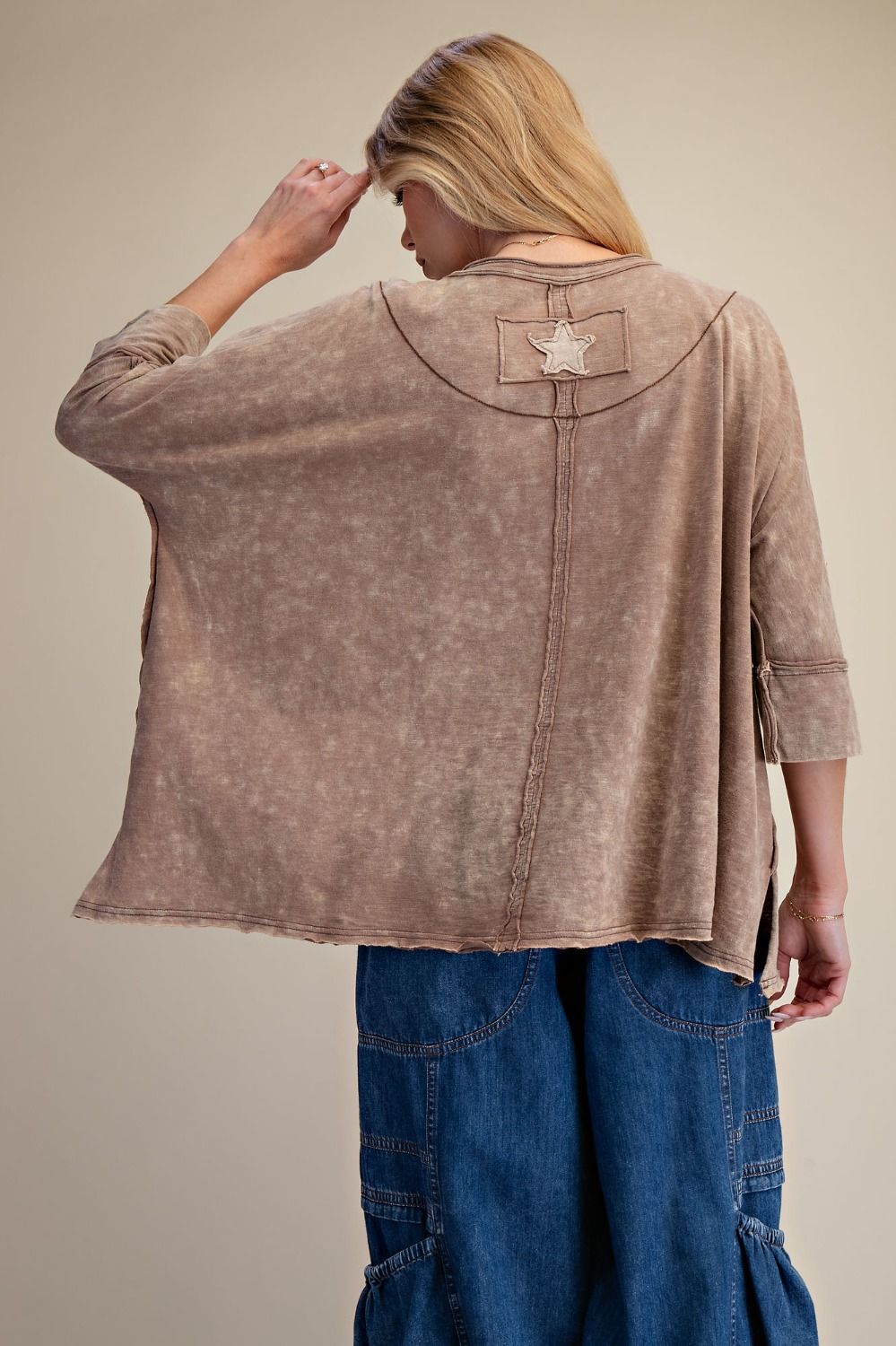Harper Star Patch 3/4 Sleeve Top - Westly
