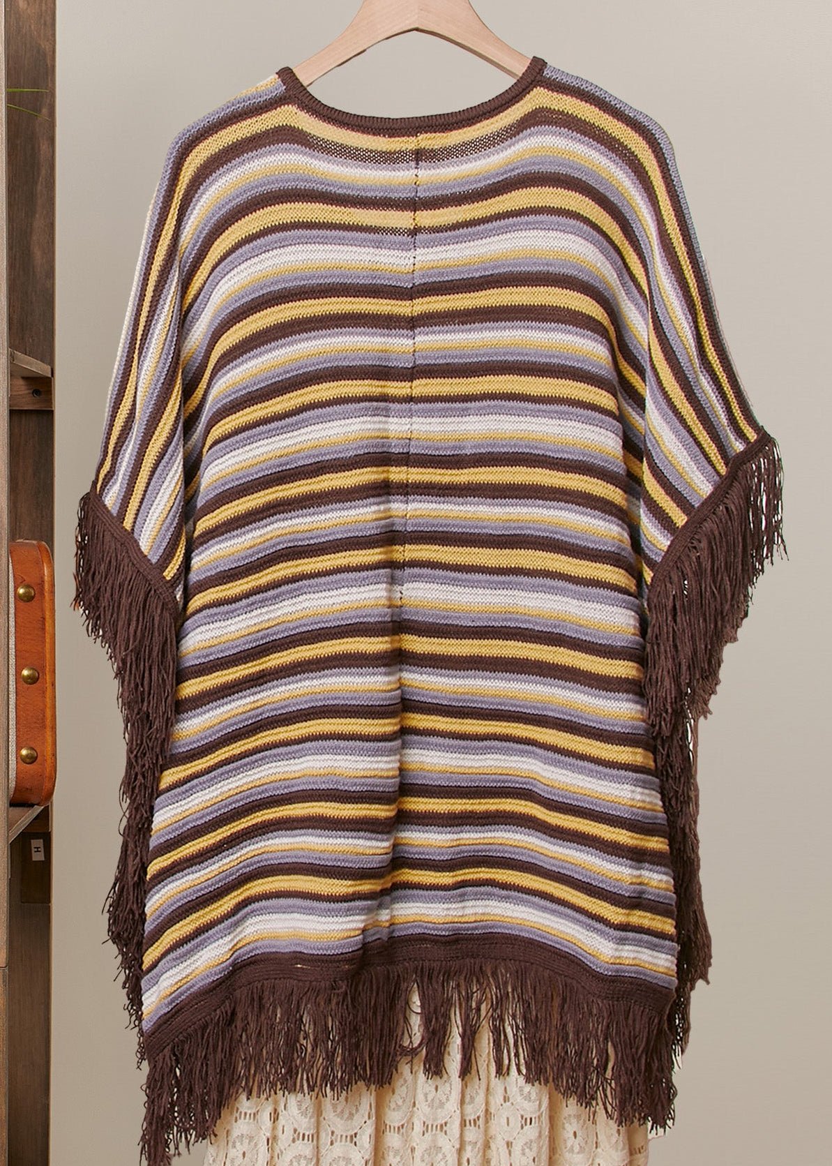 Harvest Moon Knit Tassel Poncho Top - Westly